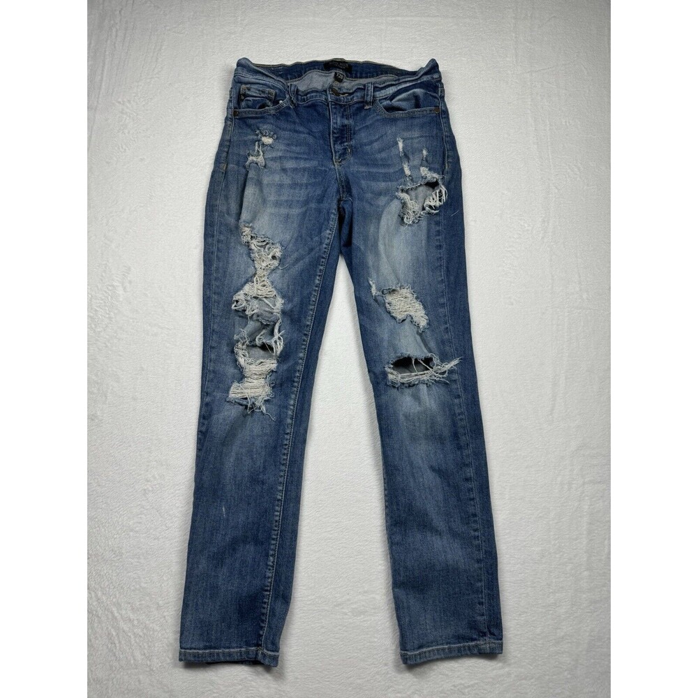 Judy Blue Jeans Womens 7/28 Skinny Fit Distressed Denim Stretch High Rise